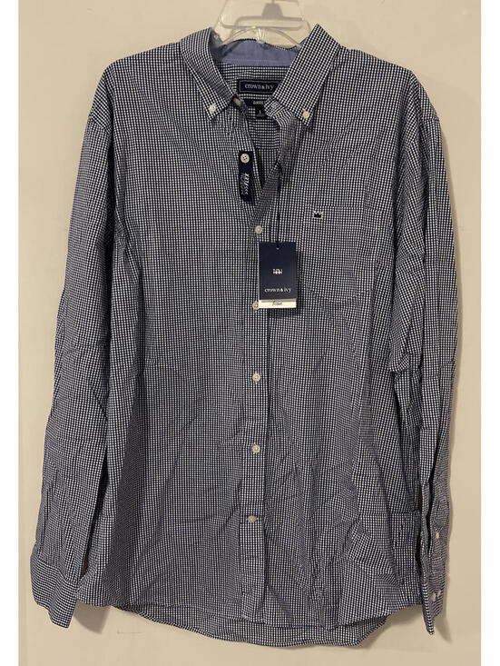 Crown & Ivy Other - Crown Ivy Mens XL Blue Plaid Button-Down Motion Flex Classic Shirt NWT! M94r